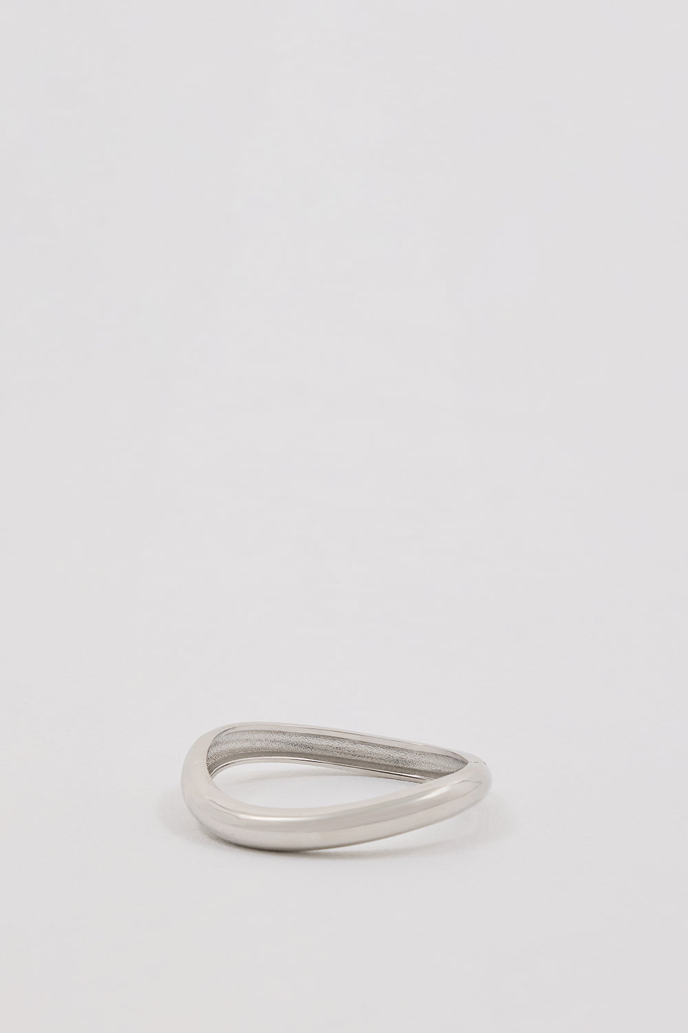 Anna Rossi Thin Silver Warped Bangle Bracelet for Stacking