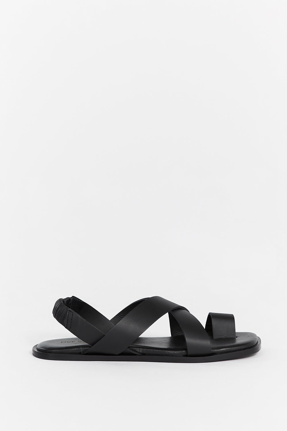 D.O.F Studios Pia Black Leather Sandals - Made in Italy