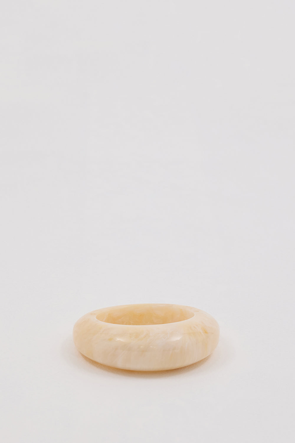 Anna Rossi Handcrafted Cream Acrylic Bangle - Unique Marble Design