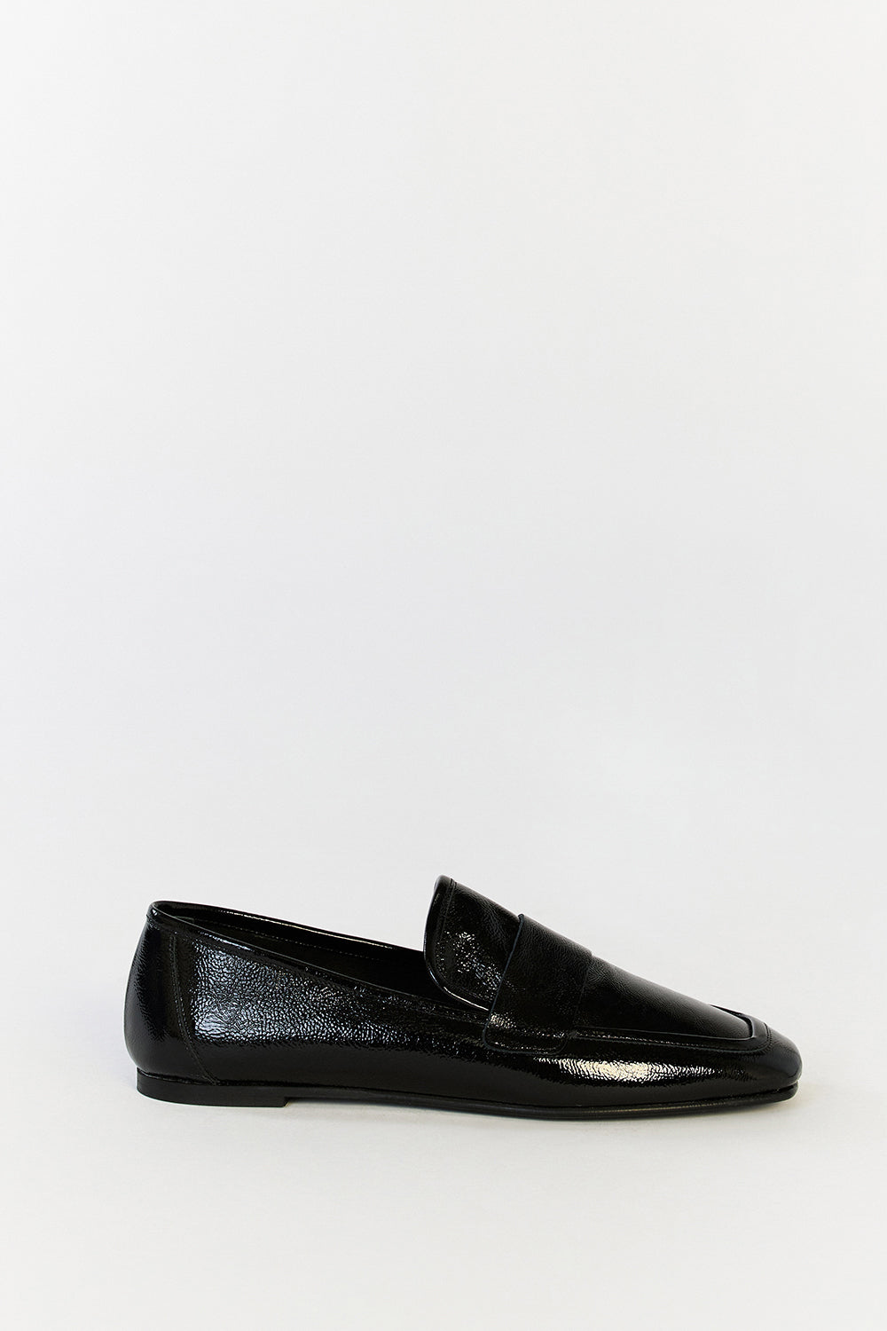 DOF Studios Emilia Black Patent Leather Loafer Shoes