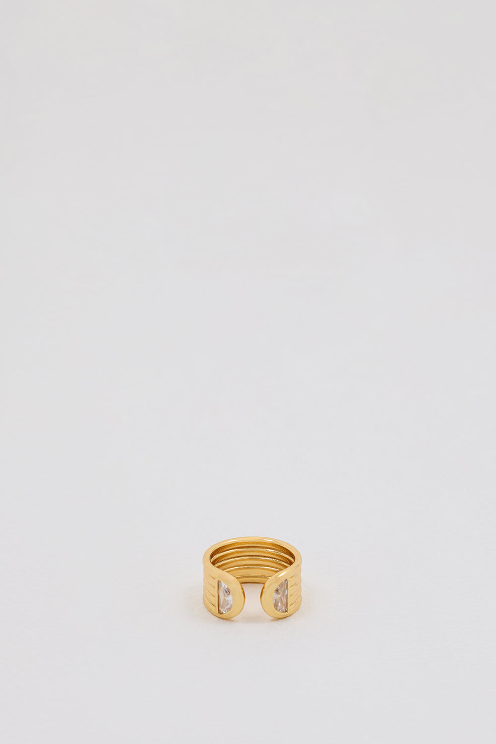Amber Sceats 24k Gold Plated Cubic Crystal Ring