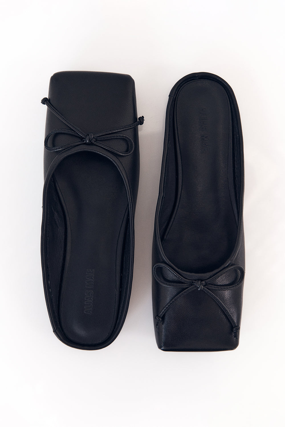 Alias Mae Yolanda Black Ballet Flats - Square Toe Open Heel