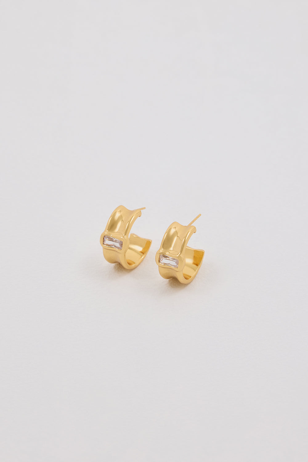 Amber Sceats Nerine Gold Plated Hoop Earrings with Cubic Crystal