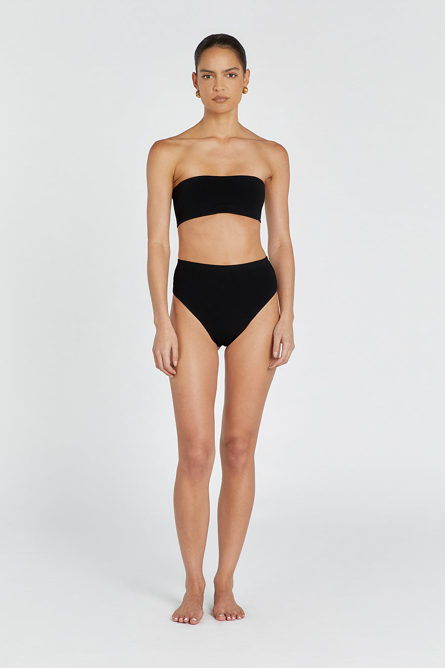 High Waist Black Briefs - Stretchy Invisible Seam Underwear