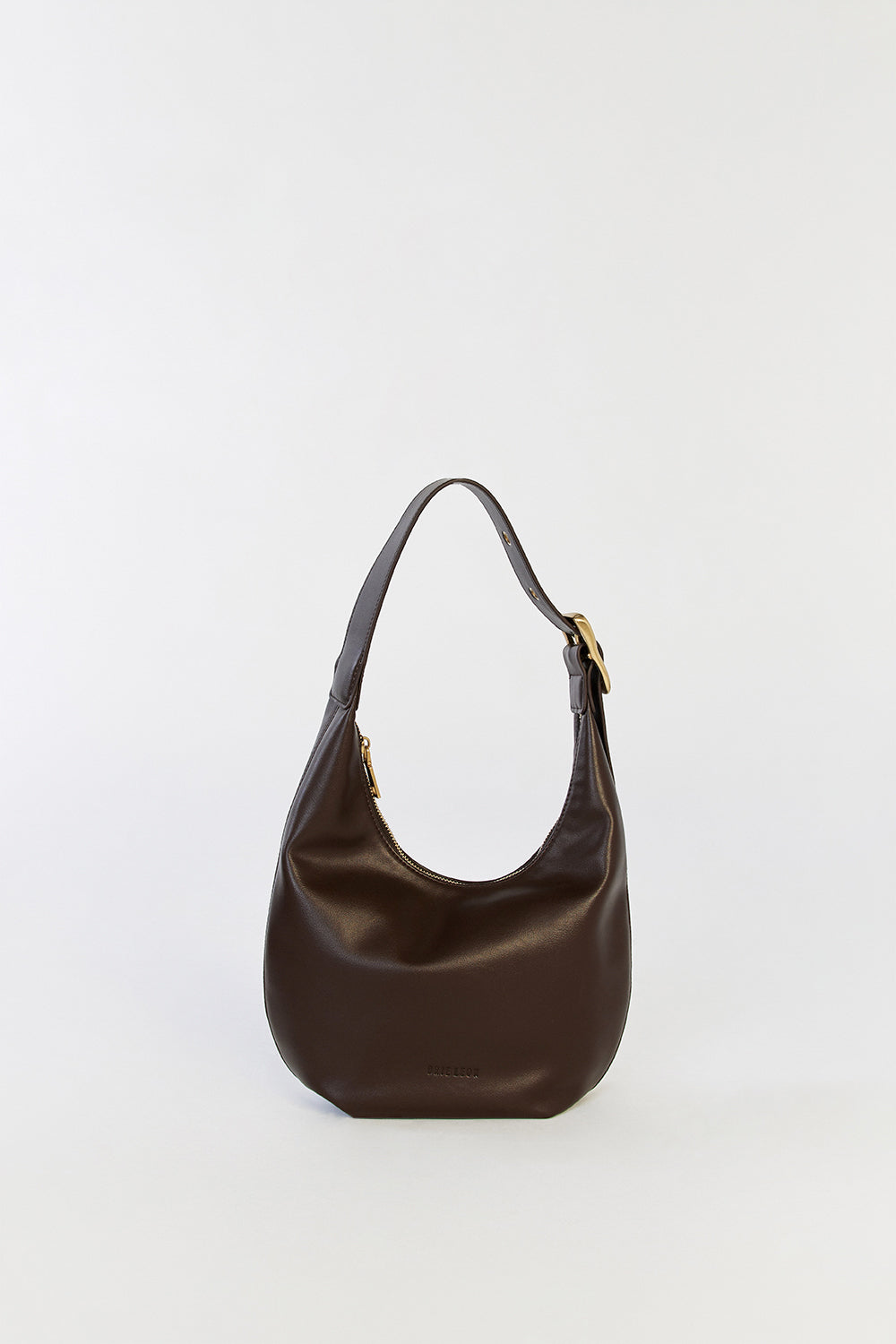 Brie Leon Chocolate Croissant Bag with Adjustable Strap & Zip Pockets