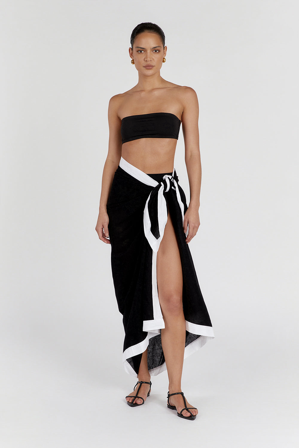 Callie Black Strapless Bandeau Top with Side Boning & Jelly Tape