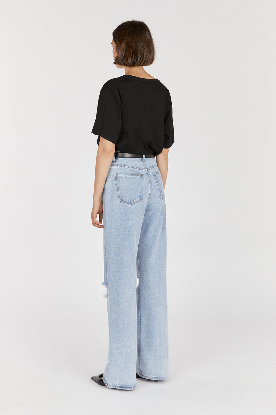 Archie Blue High Rise Ripped Jeans for Women - Distressed Denim
