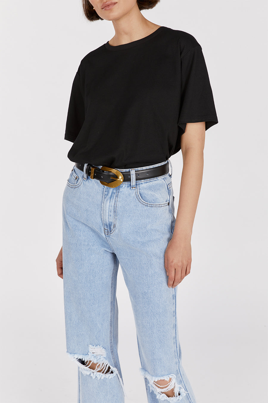 Archie Blue High Rise Ripped Jeans for Women - Distressed Denim