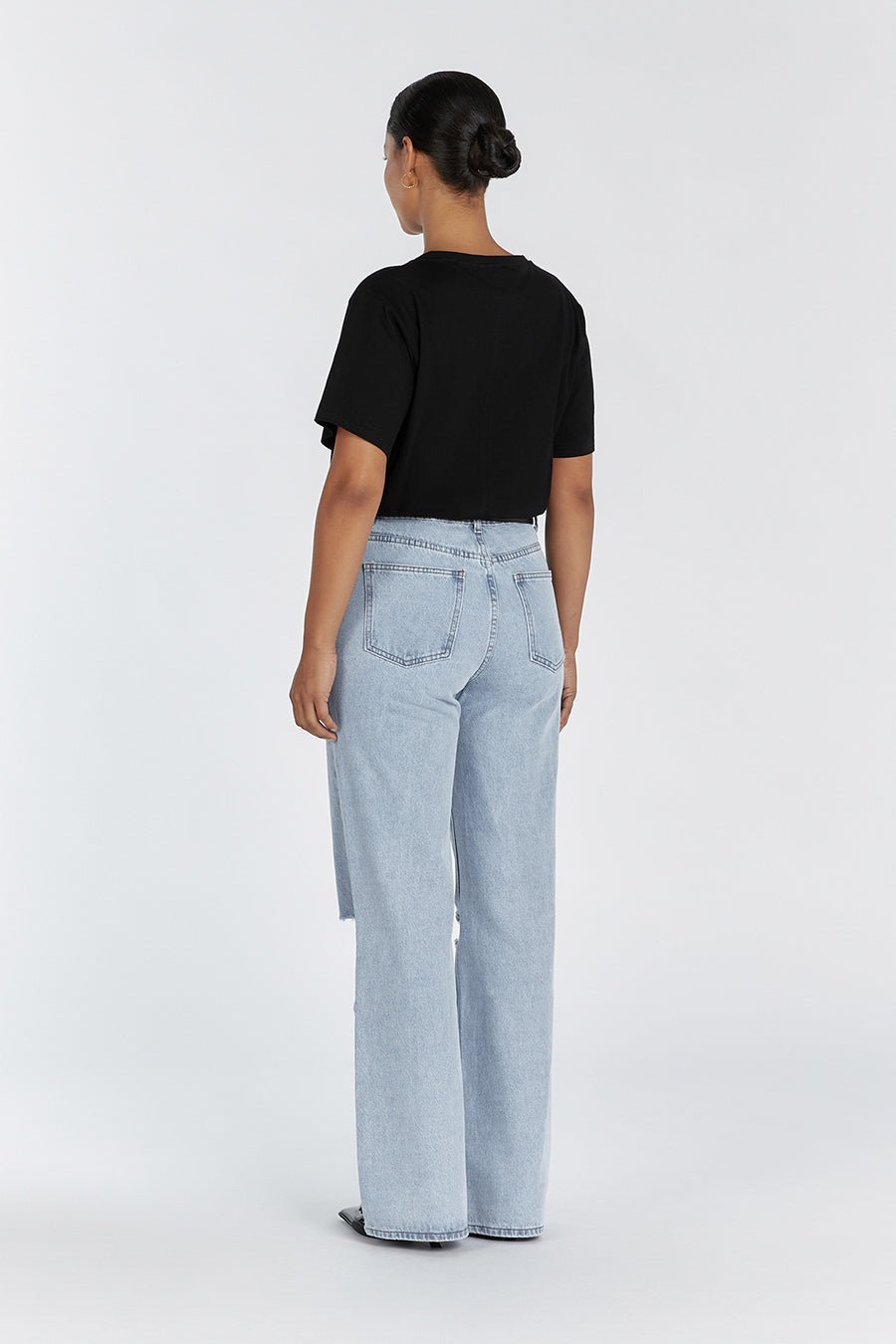 Archie Blue High Rise Ripped Jeans for Women - Distressed Denim