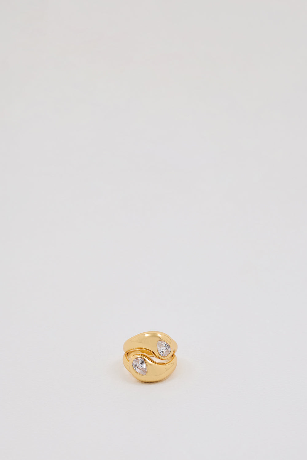 Amber Sceats Blossom Gold Plated Ring with Cubic Crystals