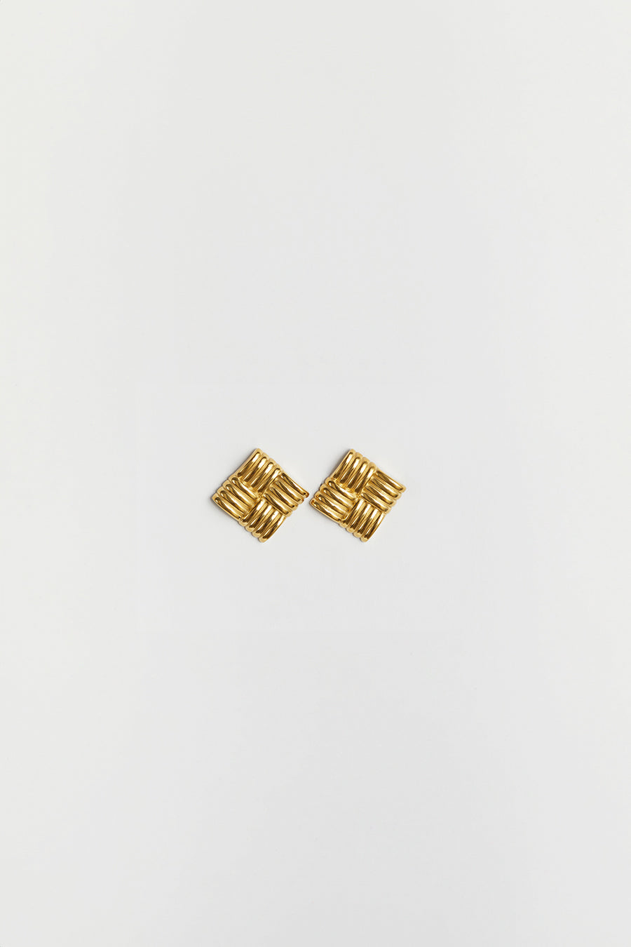 18k Gold Vermeil Square Stud Earrings - Porter Cushion Design