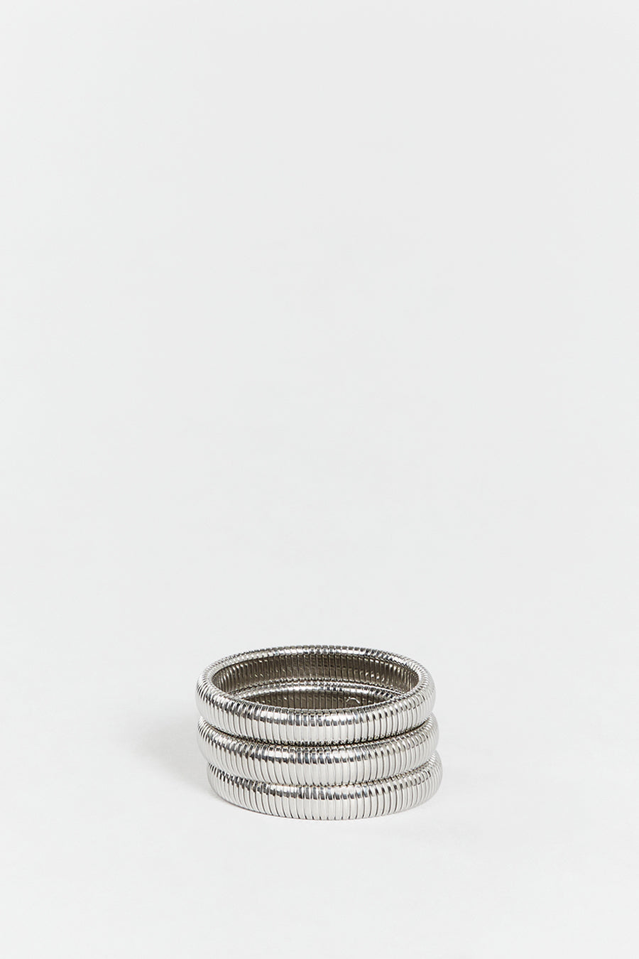 LUV AJ Silver Flex Chain Bracelet Set - 18k Plated Snake Chain