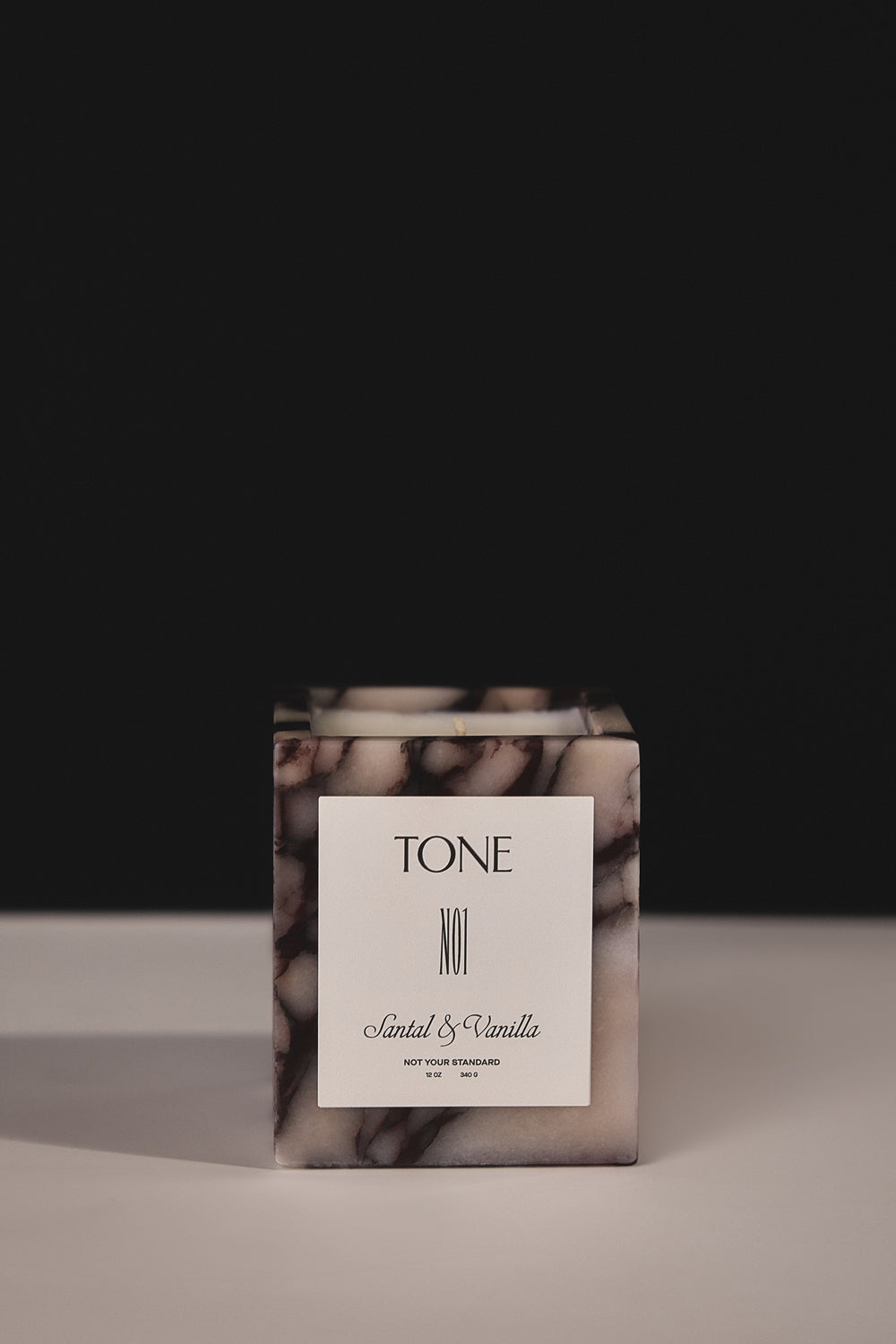 Not Your Standard Tone Candle - Santal Vanilla Scent in Marble Vessel