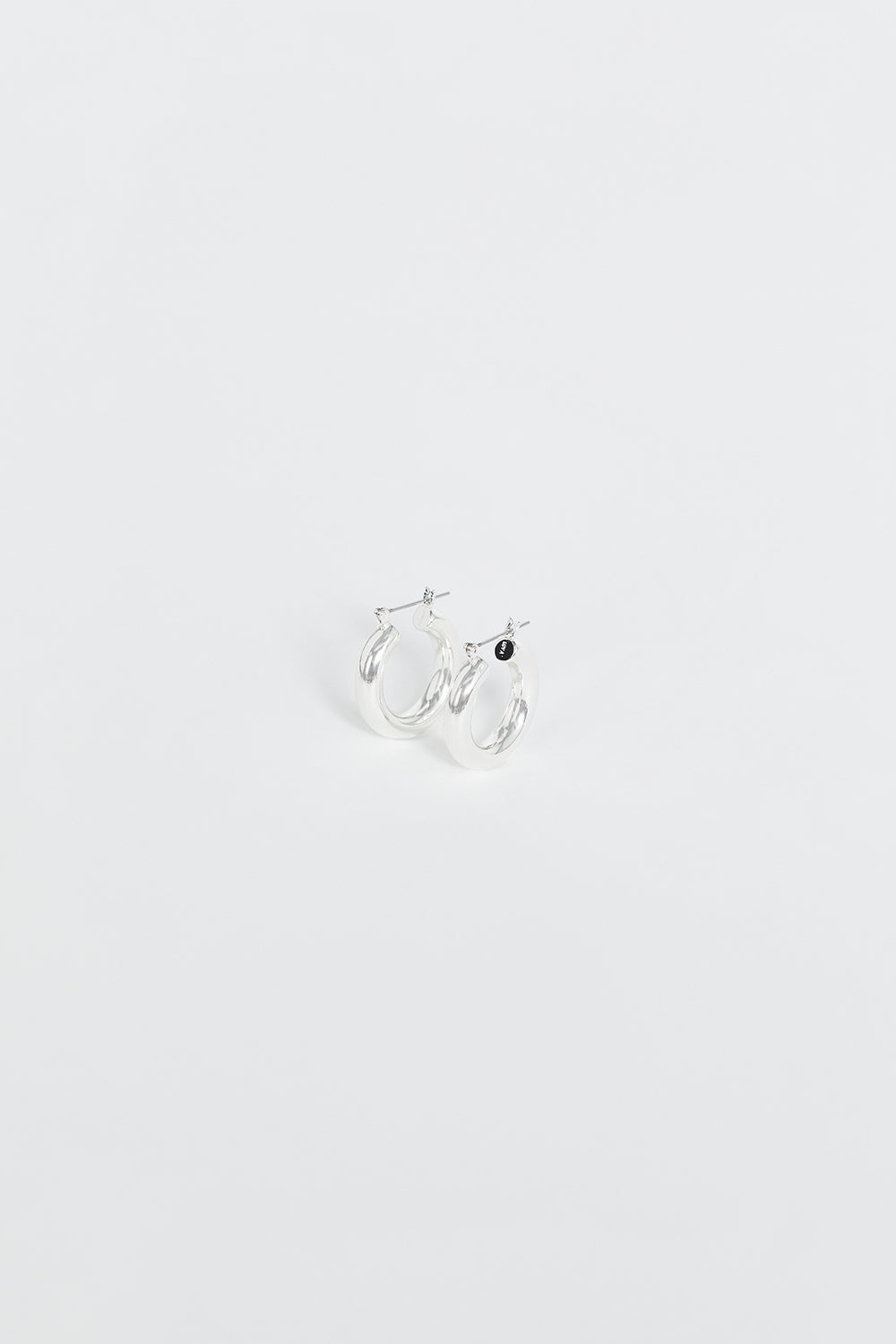 LUV AJ Amalfi Silver Hoop Earrings - 18k Plated Lightweight French Lock
