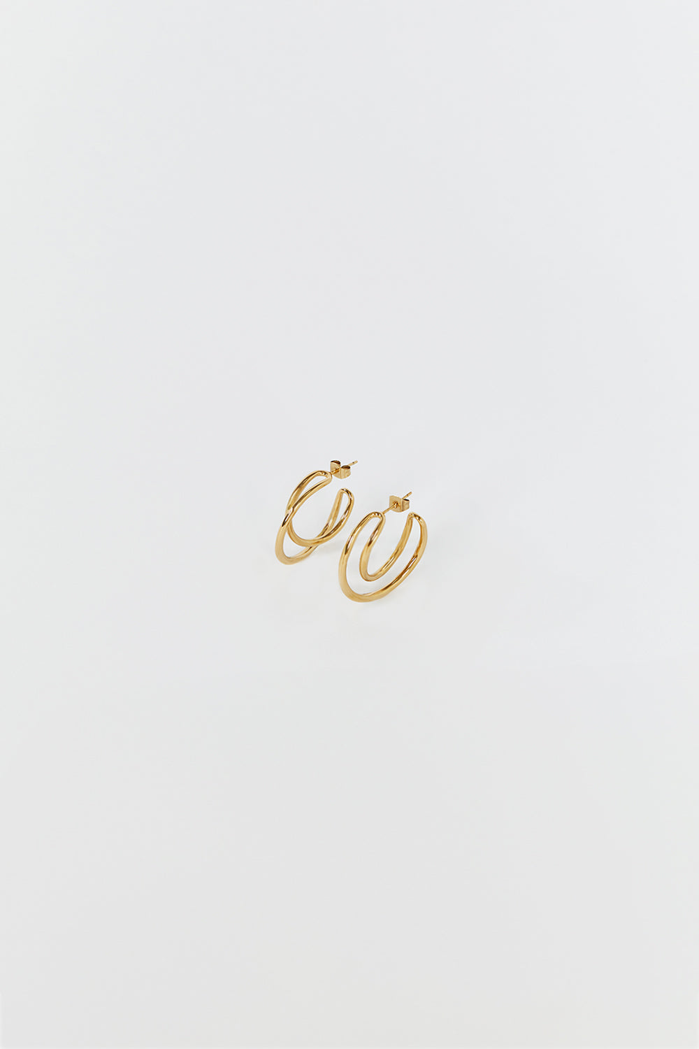 Porter 18k Gold Vermeil Hoop Earrings – Lightweight Abstract Design