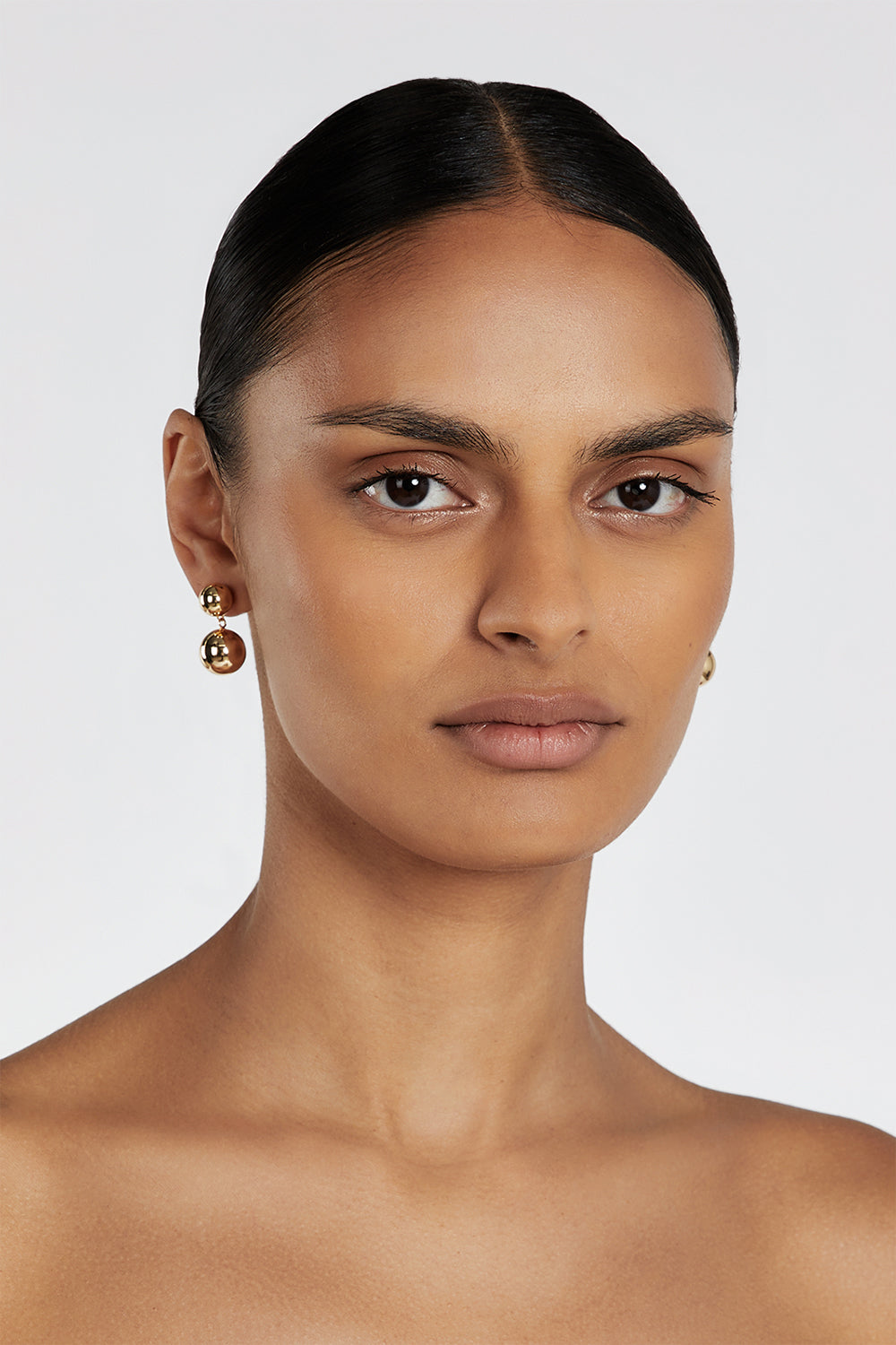 LUV AJ Gold Double Ball Stud Earrings – 18k Plated