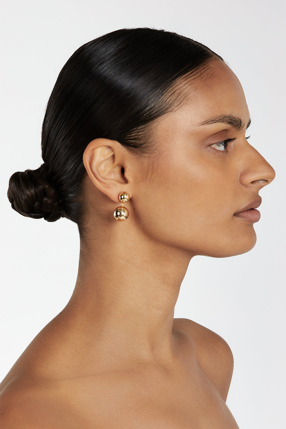 LUV AJ Gold Double Ball Stud Earrings – 18k Plated