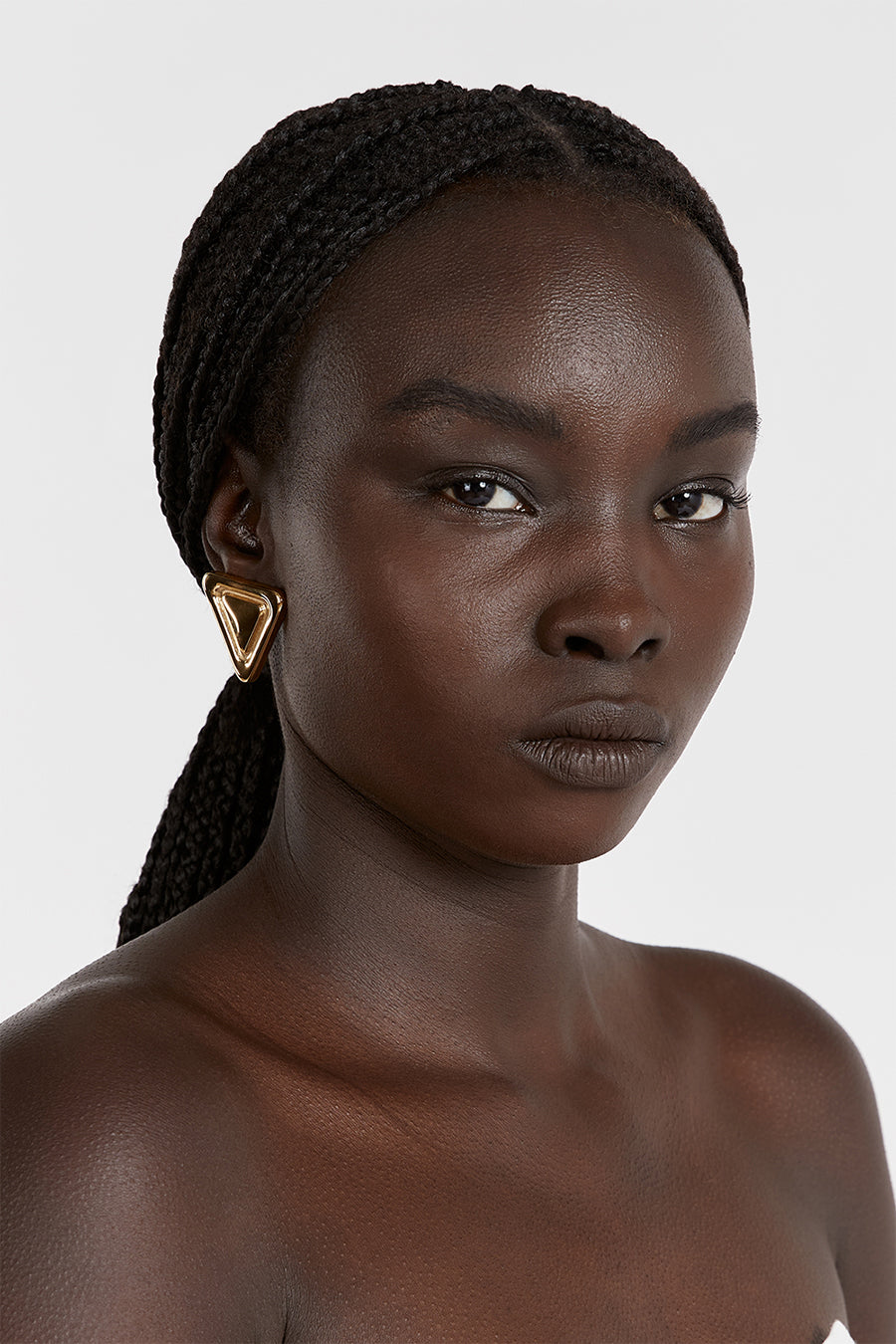 18k Gold Plated Louvre Triangle Earrings – Parrot Closure