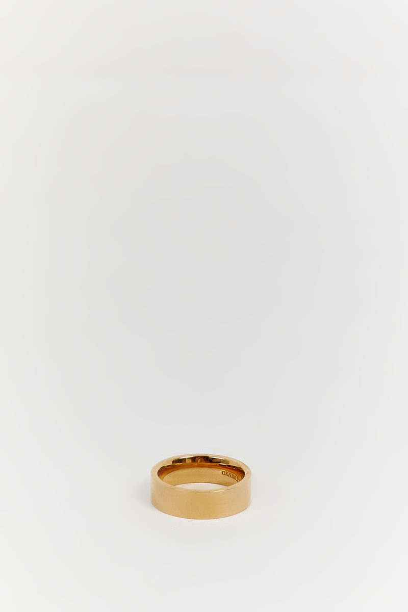 Cendre Andy Gold Plated Stainless Steel Statement Cigar Ring