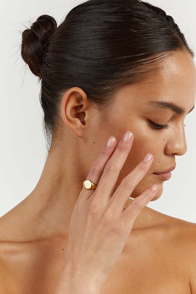 Porter 18k Gold Vermeil Oval Signet Ring for Men & Women