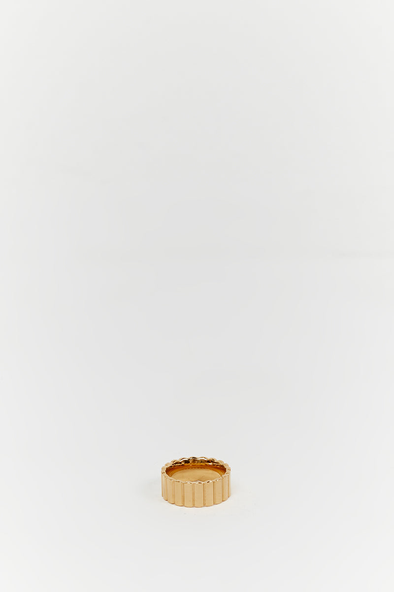 Amelie Gold Plated Textured Ring - 18k Wide Band
