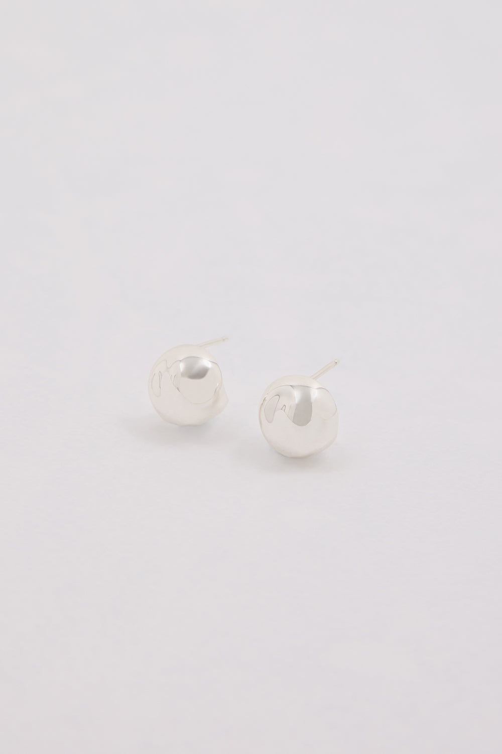 Silver Hammered Ball Stud Earrings – Small Silver Studs – Handmade Jewelry