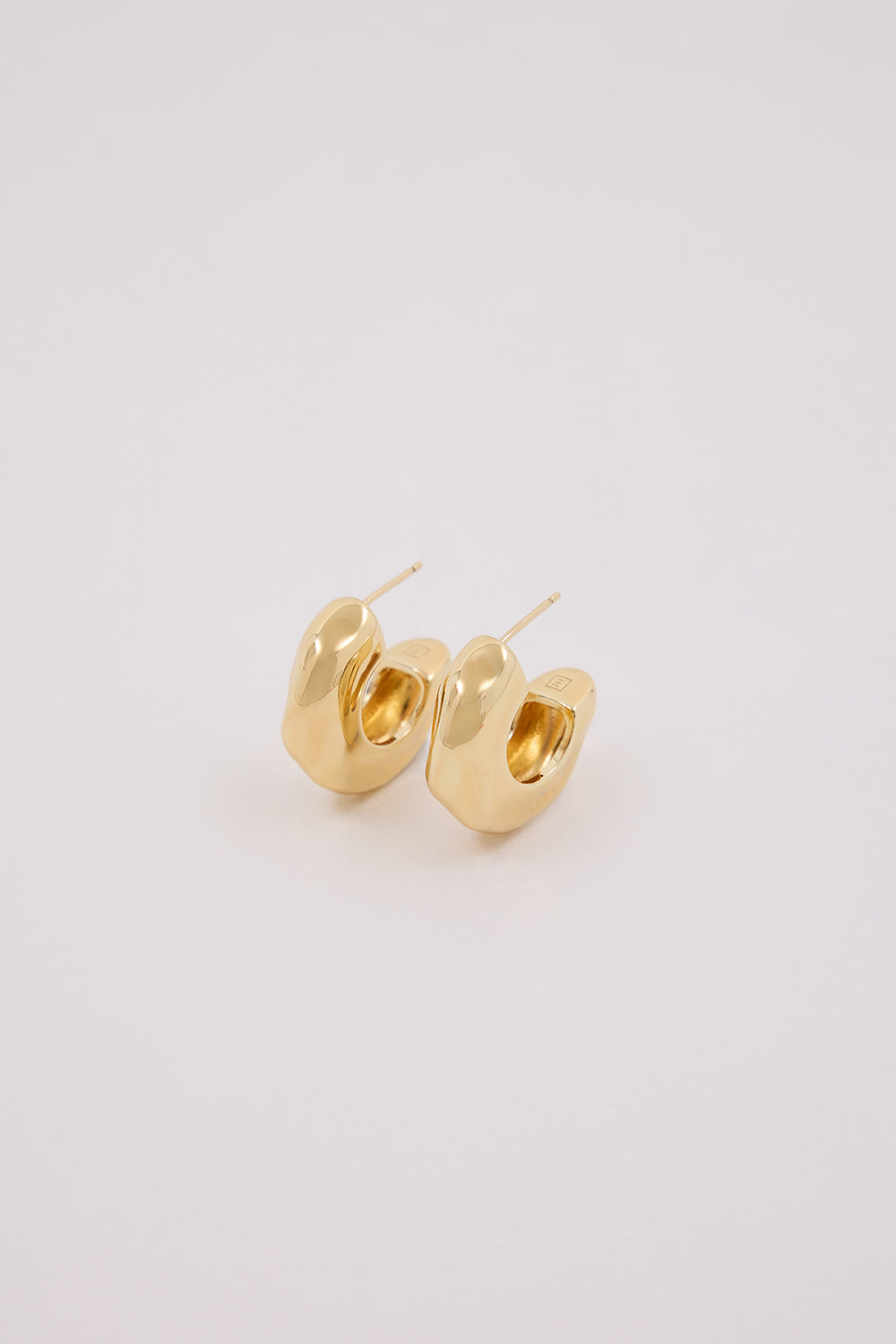 Gold Hammered Hoop Earrings – F+H Chubby Hoops