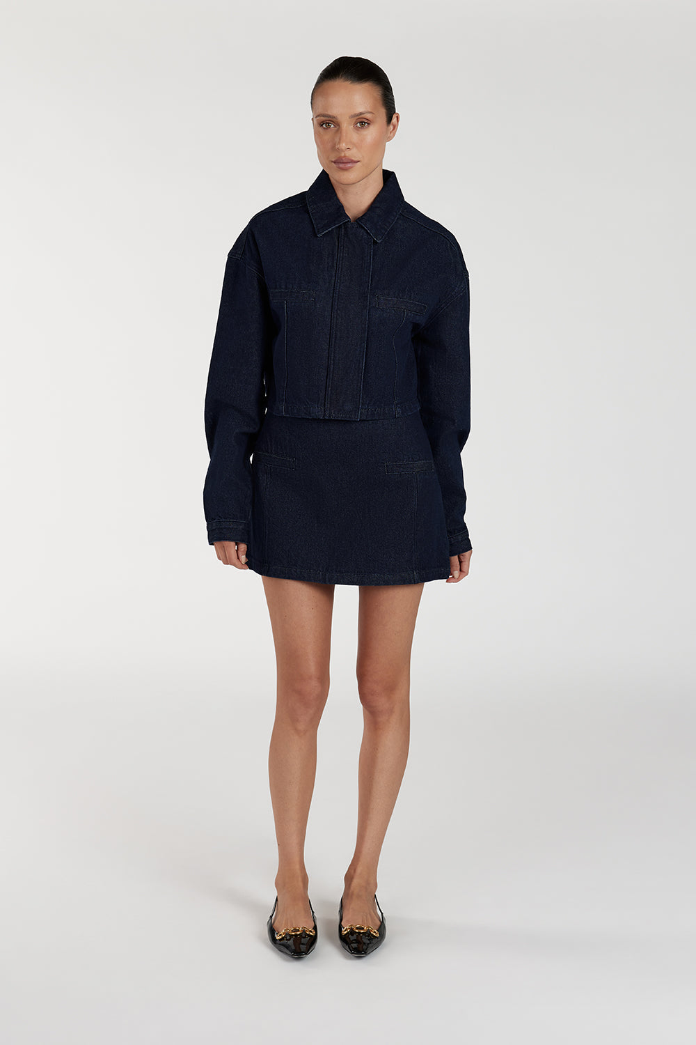 Alberta Indigo High Rise Denim Mini Skirt
