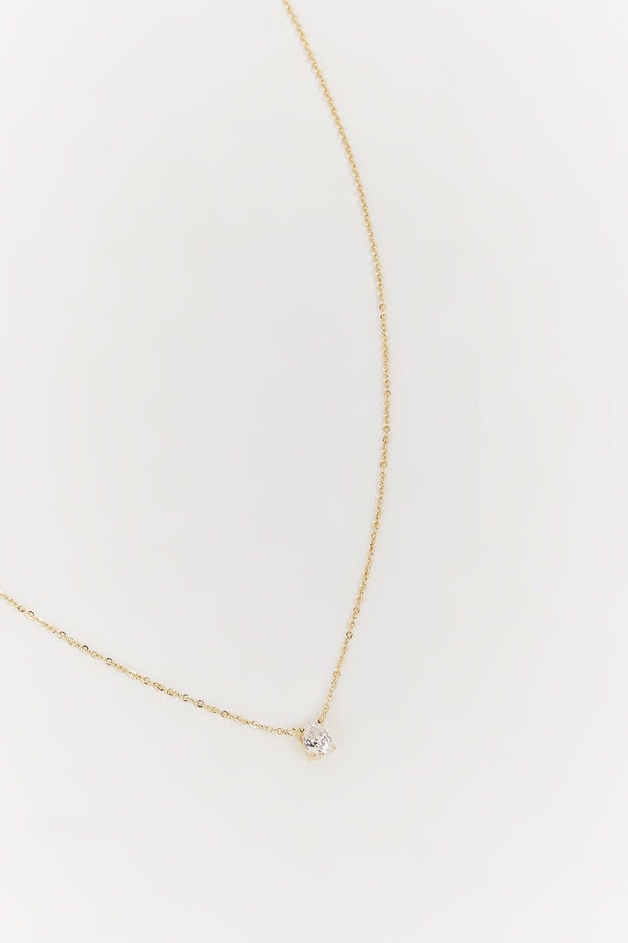 Valentine's Day Gold Plated Pear Necklace with Cubic Zirconia