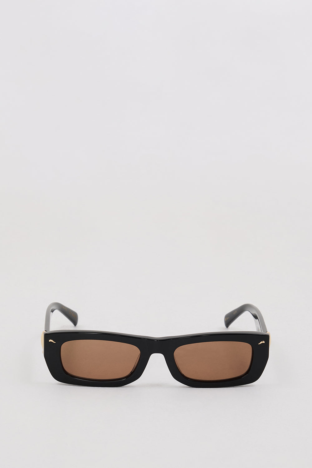 LUV LOU Tommy Black Sunglasses with Gold Accents & UV Protection