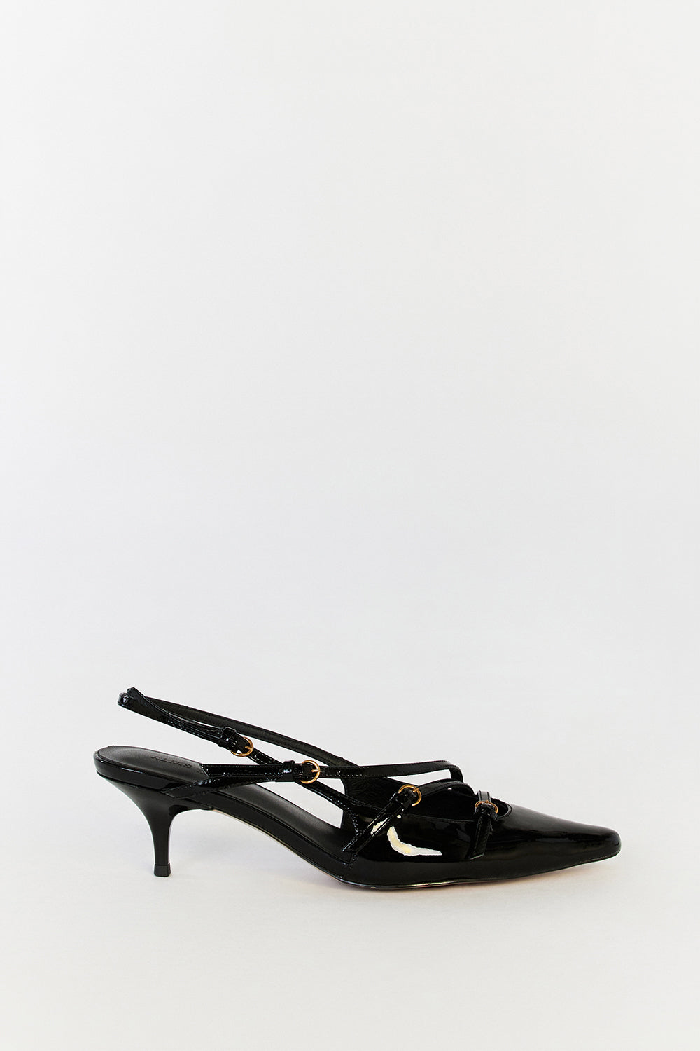 Alias Mae Iris Black Patent Leather Slingback Heels
