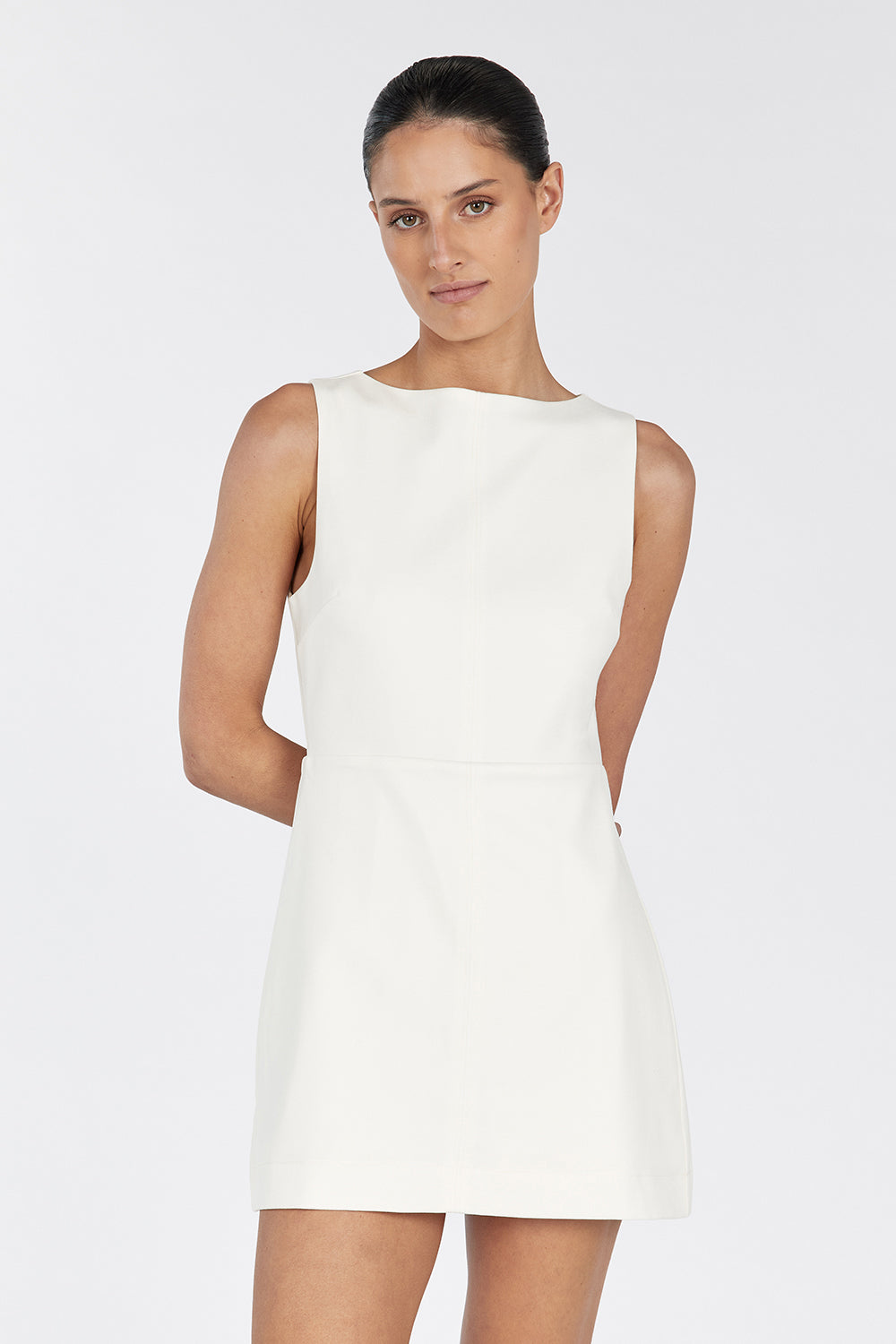 SOHO Cream Sleeveless Playsuit with Concealed Shorts & Zip Back