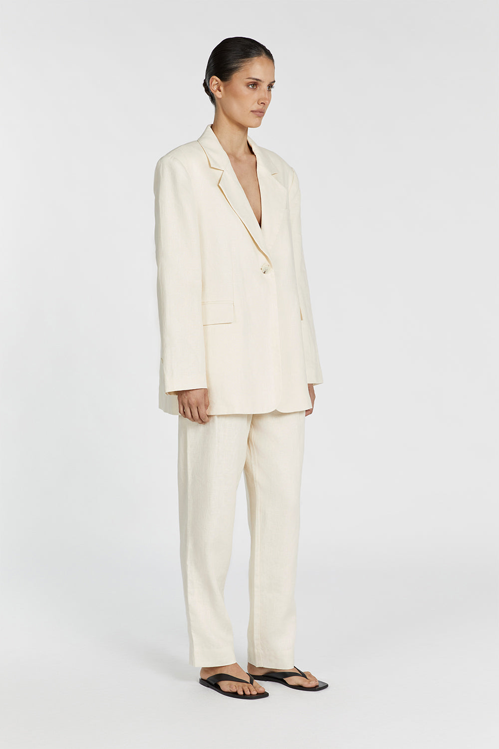 Linen Blazer for Women - Indy Butter Tailored Relaxed Fit