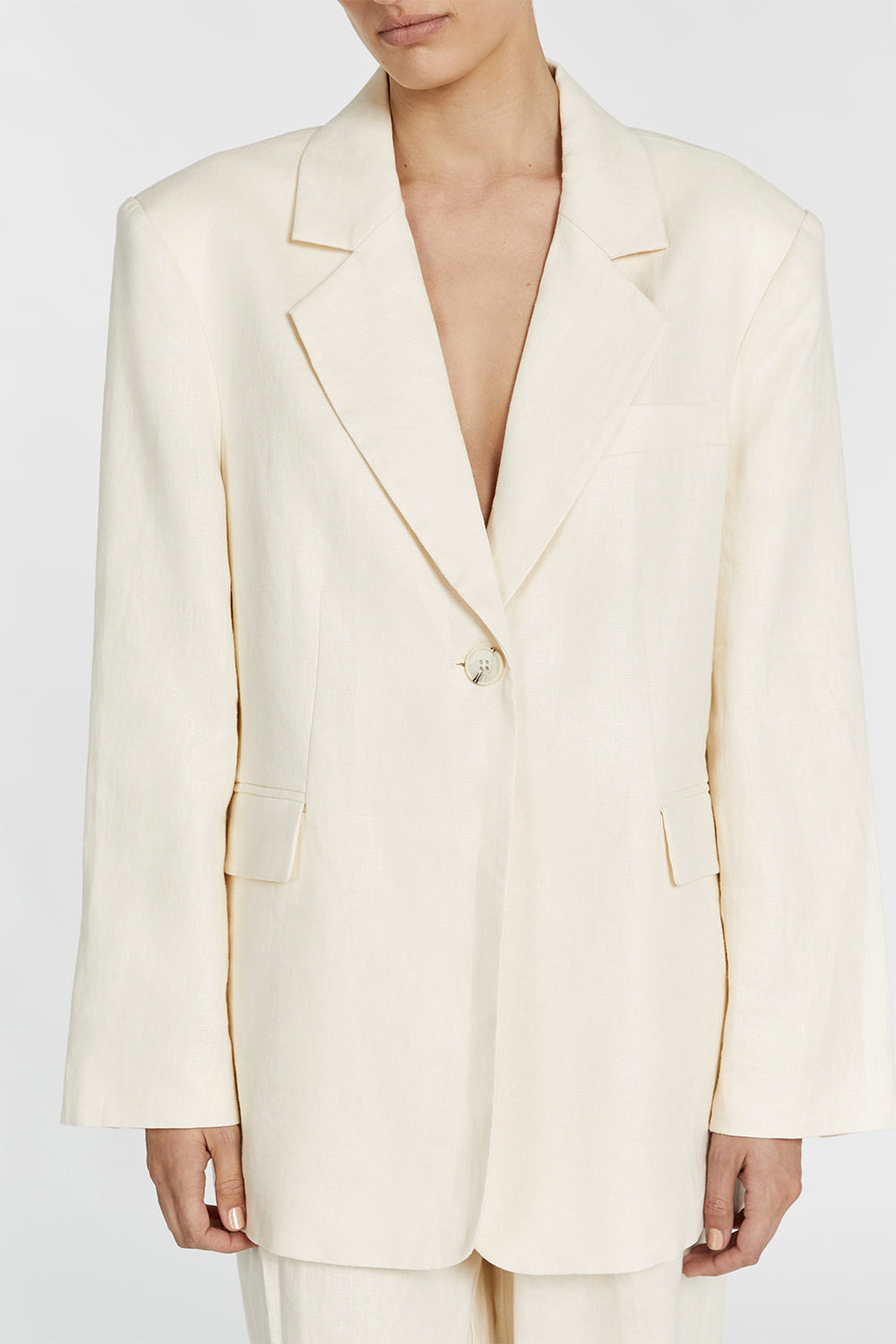 Linen Blazer for Women - Indy Butter Tailored Relaxed Fit