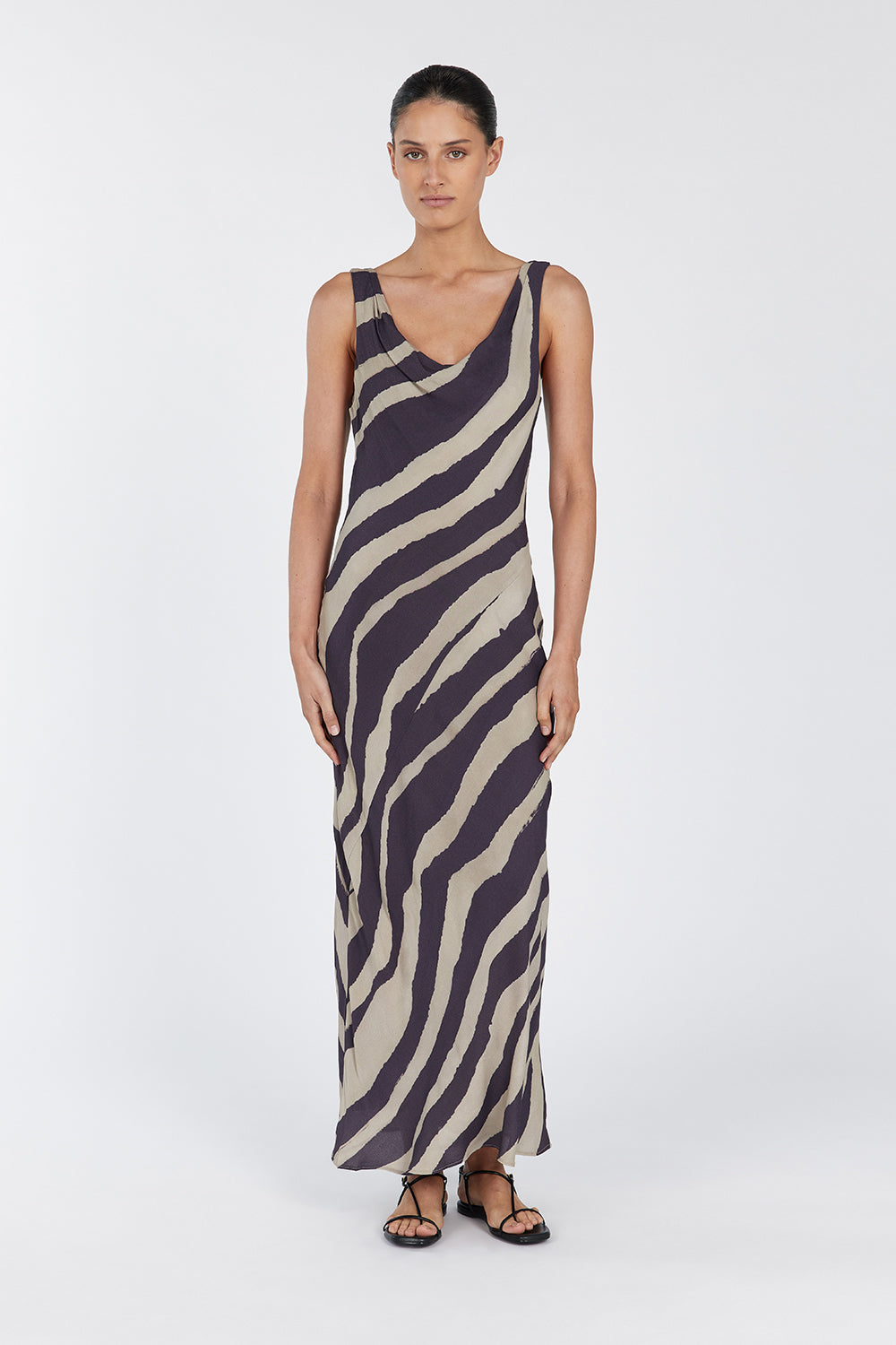 Renata Sleeveless Cowl Neck Maxi Dress