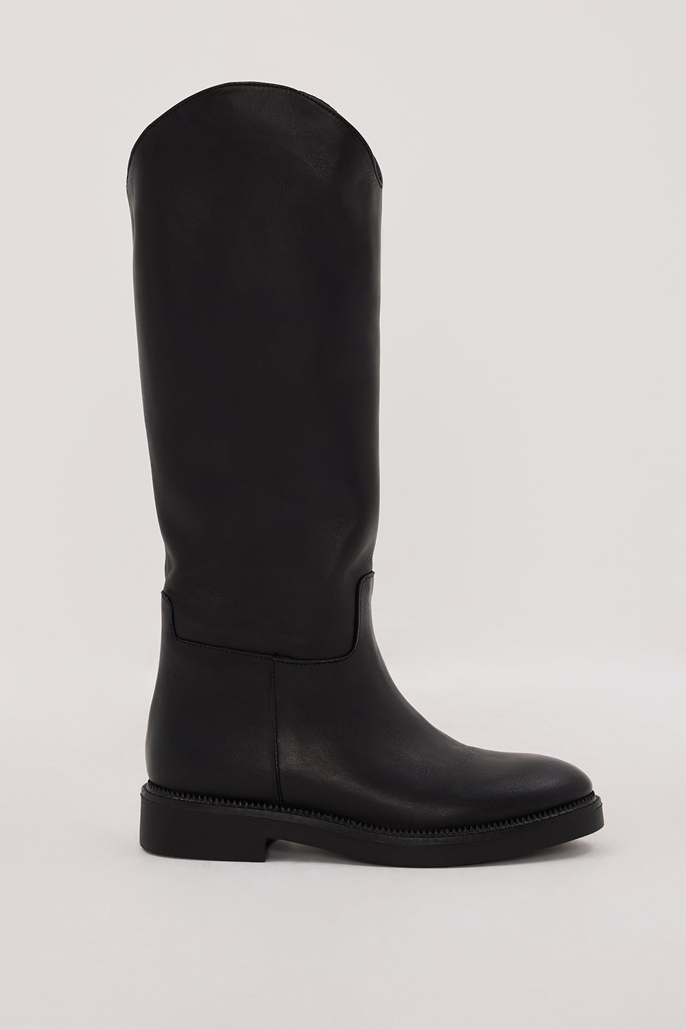 DOF Studios Giada Black Leather Wide Leg Boots
