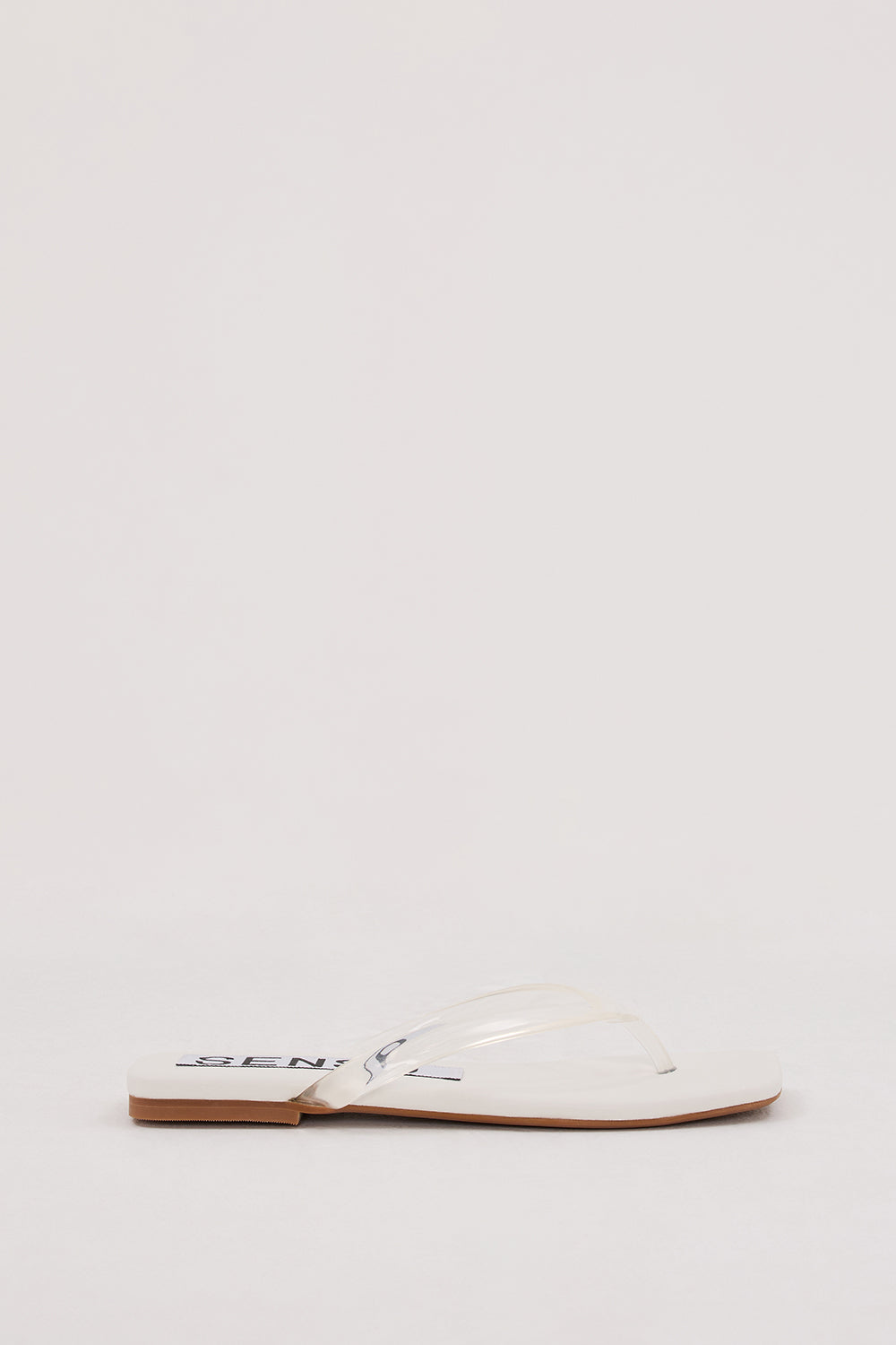 SENSO ICE HULA Leather Thong Sandals with Clear Y-Strap