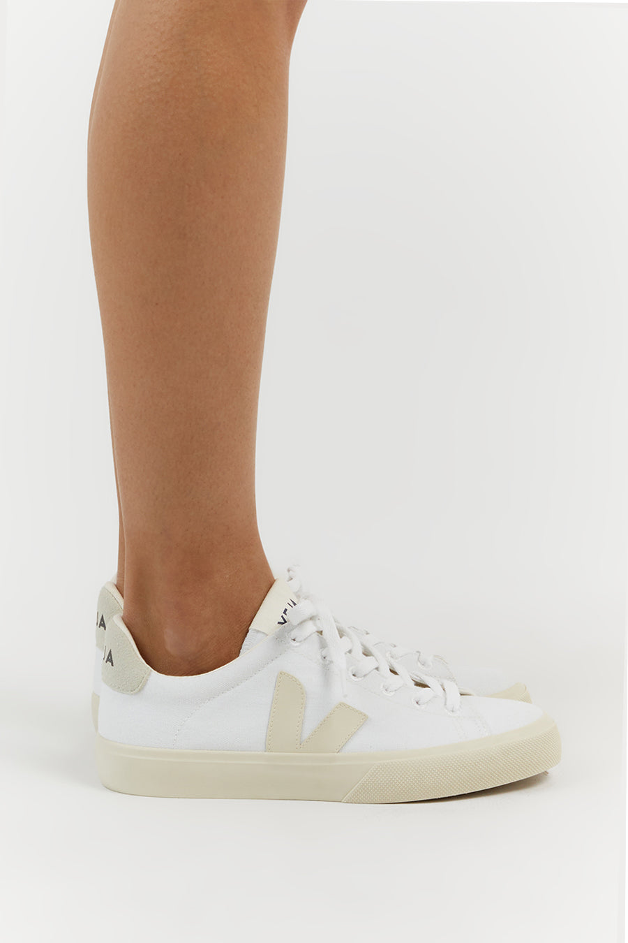 VEJA Campo White Canvas Sneakers - Organic Cotton Lace-Up