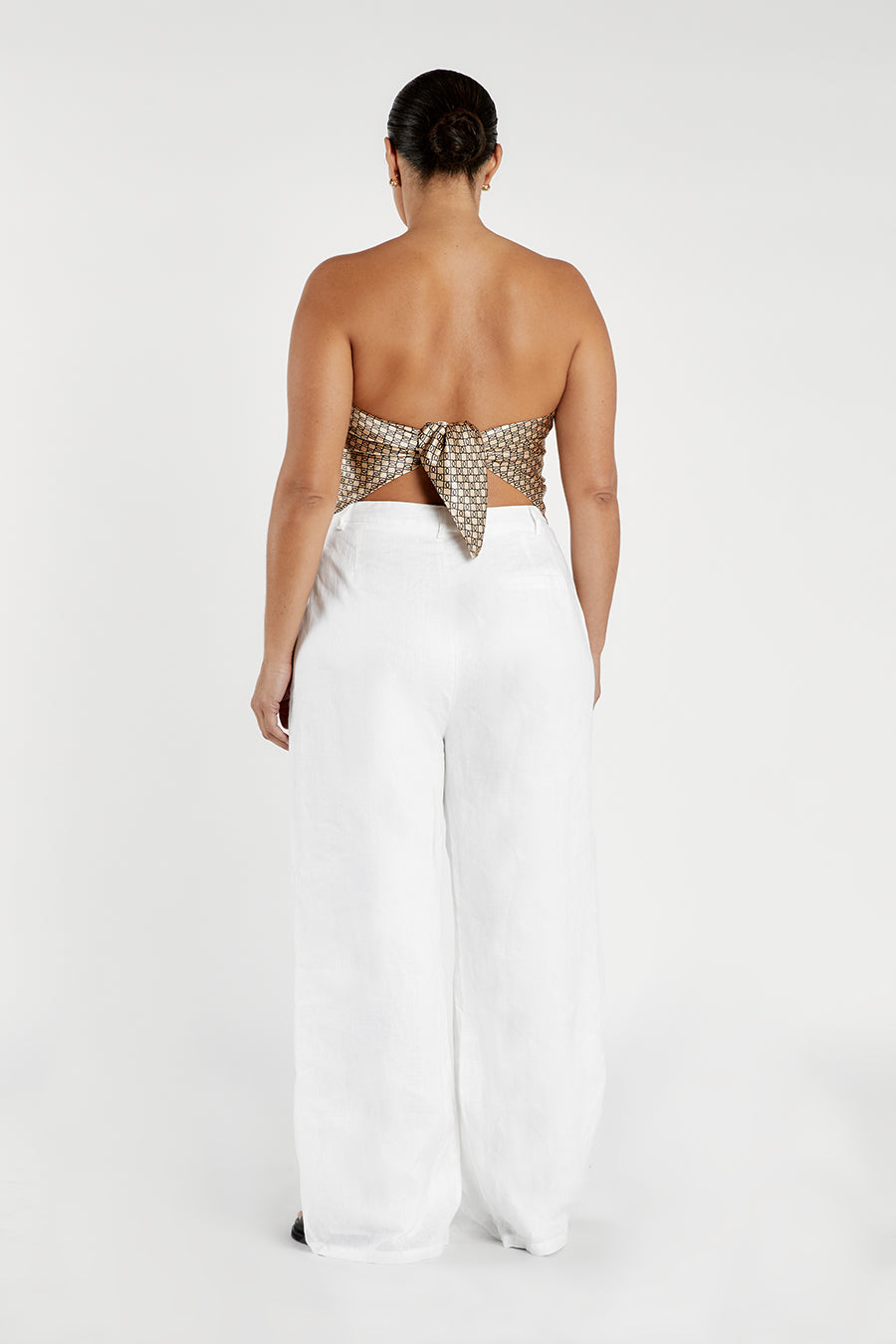 Lou Swirl Satin Scarf Top - Lightweight Strapless Wrap Top