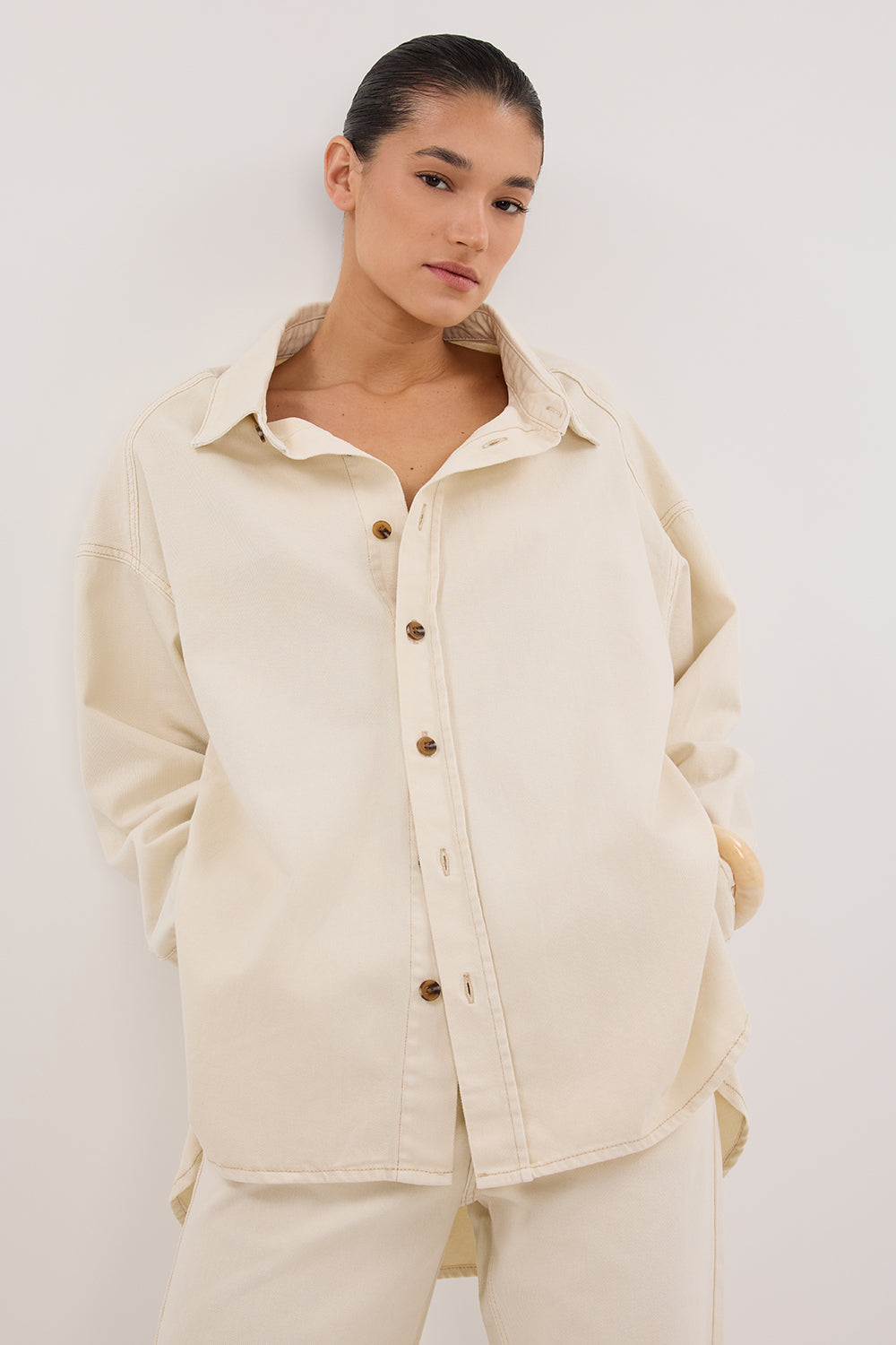 Ashton Oversized Denim Shirt – Relaxed Fit Longline Design