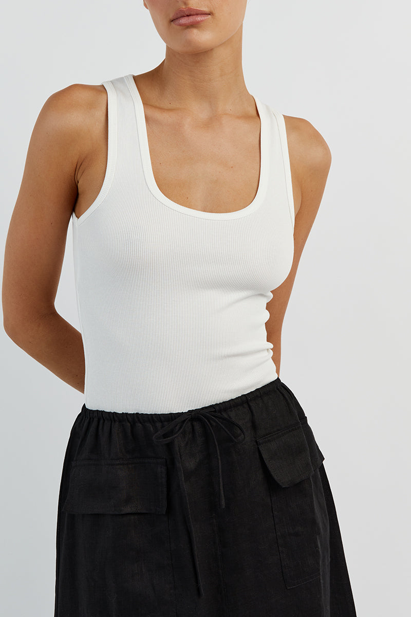 Black Linen Cargo Maxi Skirt with Pockets – ISLA