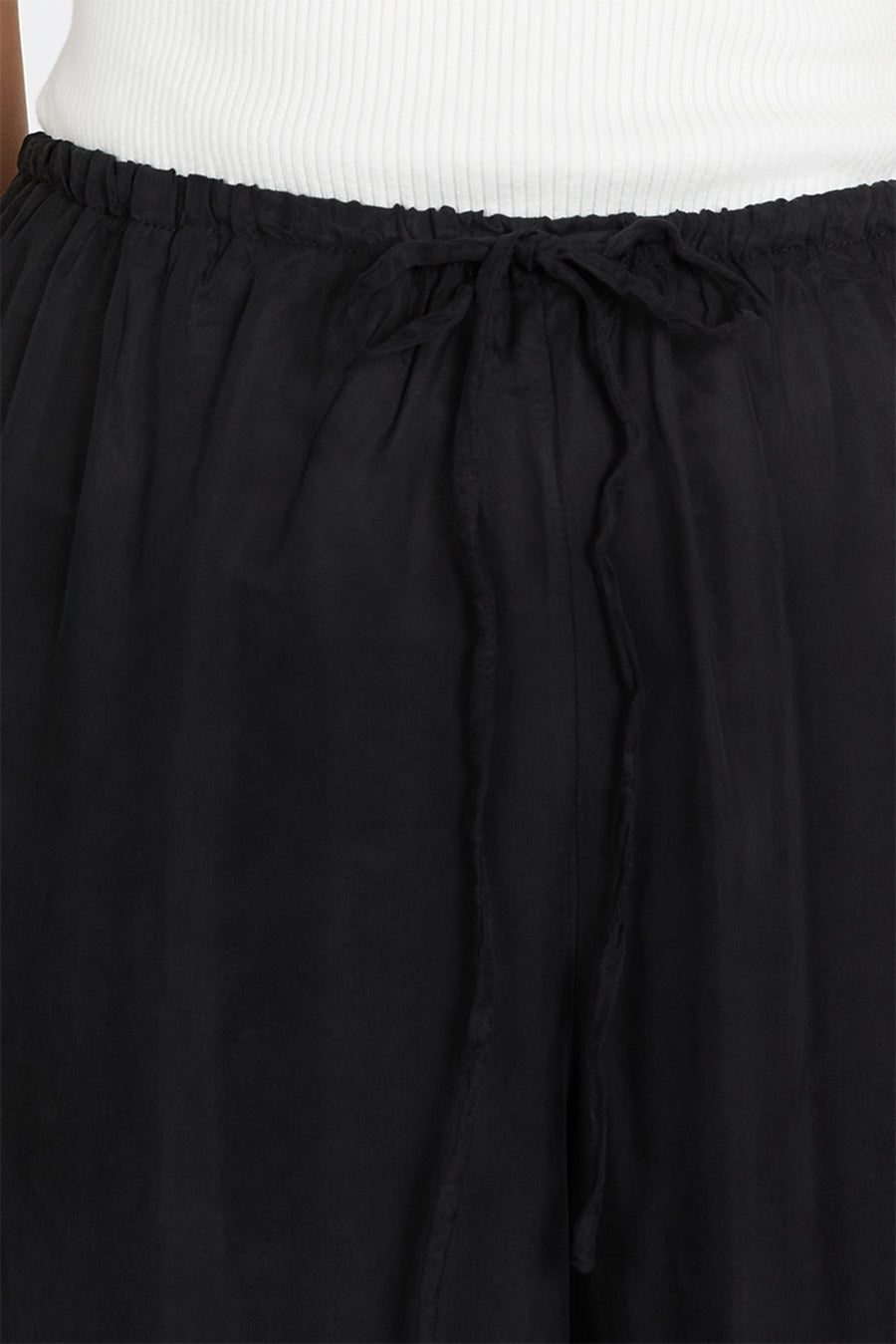 Kingston High Waist Cupro Wide Leg Pants - Relaxed Fit & Adjustable Drawstring