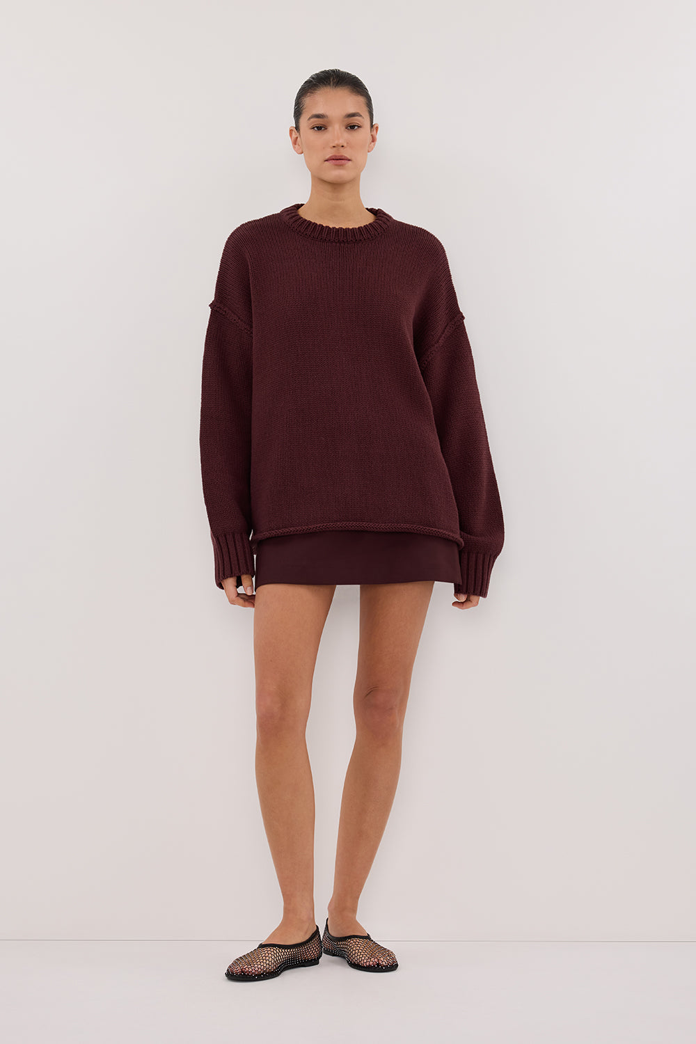 Roy Chunky Knit Wool Jumper - Longline Slouchy Crew Neck Sweater