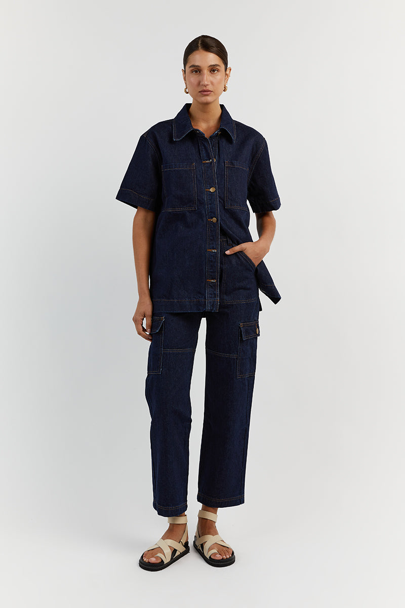 Piper Indigo Women's Denim Jacket - Cotton Collared with Patch Pockets