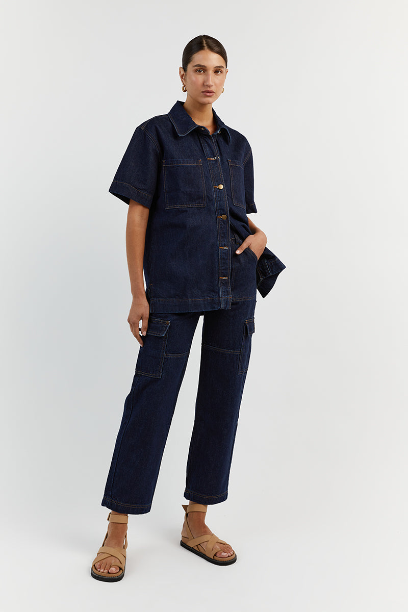 Piper Indigo Women's Denim Jacket - Cotton Collared with Patch Pockets
