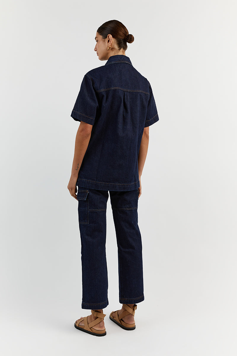 Piper Indigo Women's Denim Jacket - Cotton Collared with Patch Pockets