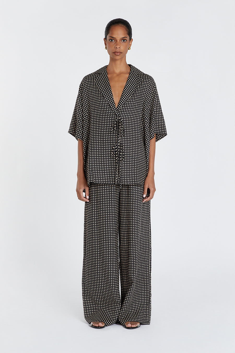 Hudson Linen Shirt - Oversized Tie Front Relaxed Fit
