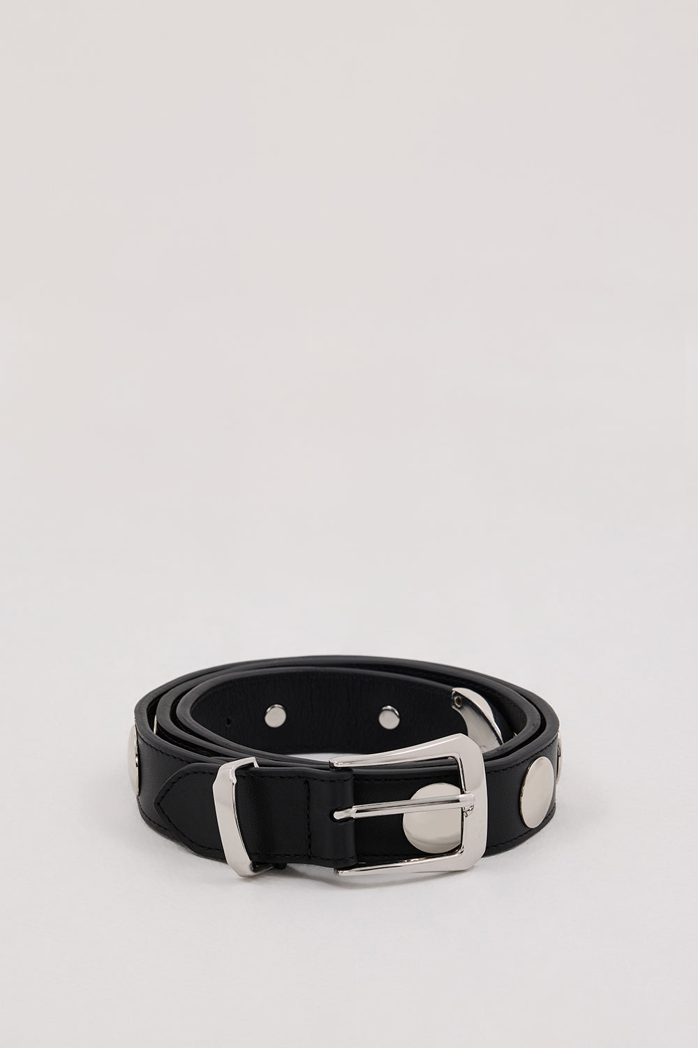 SENSO Black Leather Bobbi Belt with Gold Hardware
