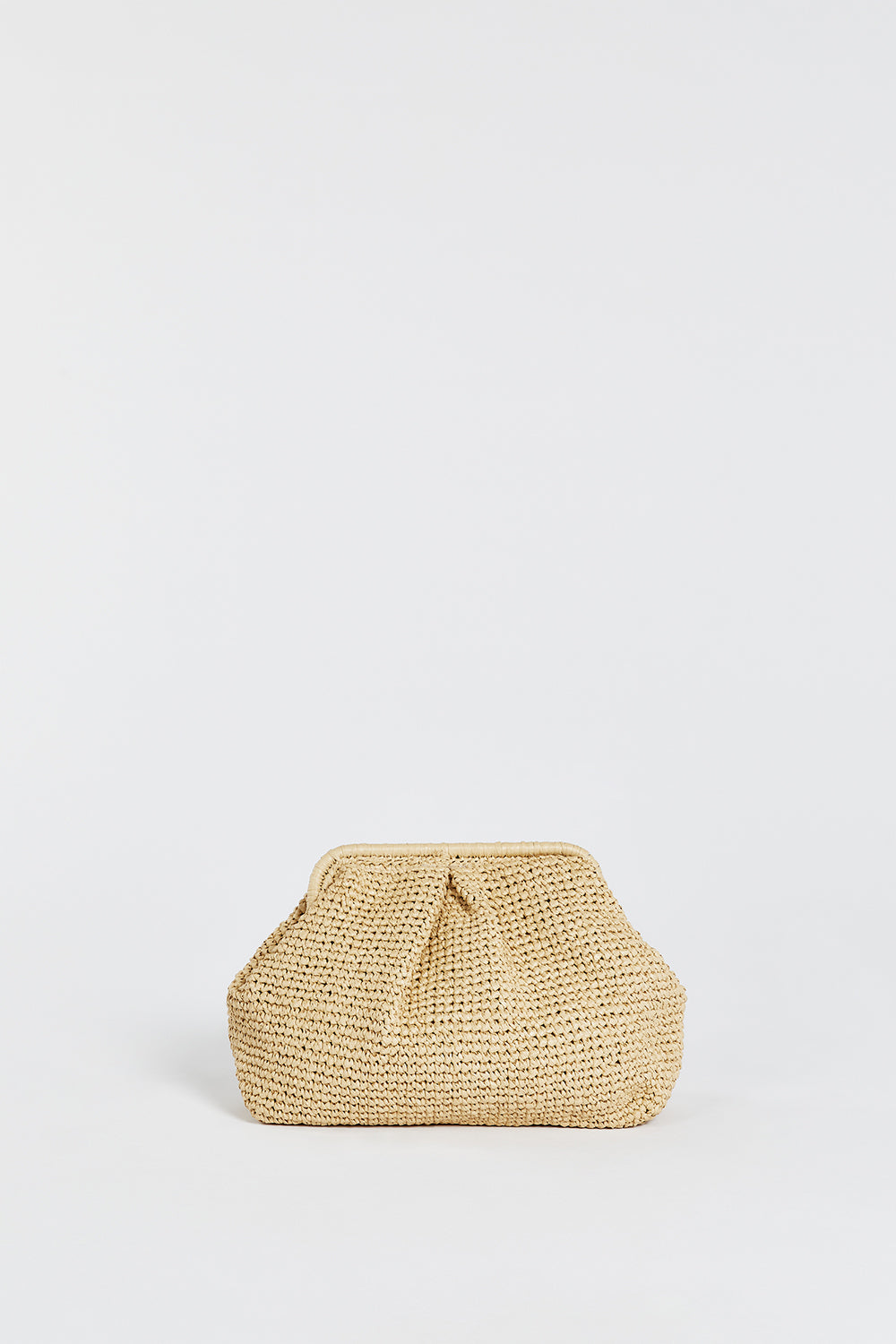 Tommy Hilfiger Natural Woven Clutch Bag with Snap Closure