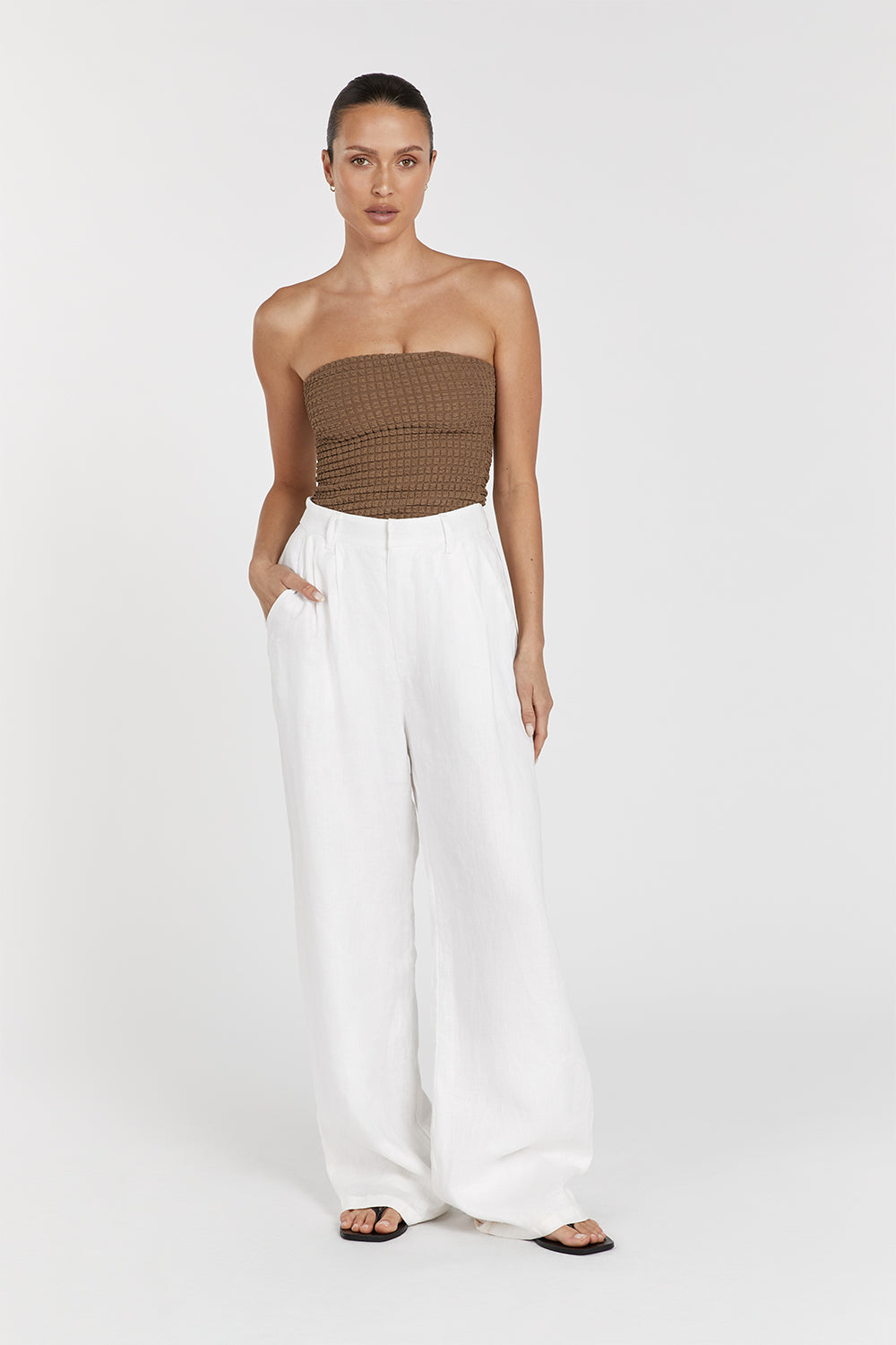 Alex Strapless Bandeau Top - Lightweight Stretchy Knit with Built-in Support